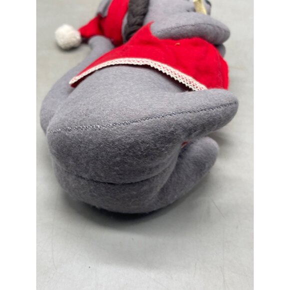 vtg handmade gray mouse plush Christmas toy decor night gown candle 10" READ - Picture 4 of 7